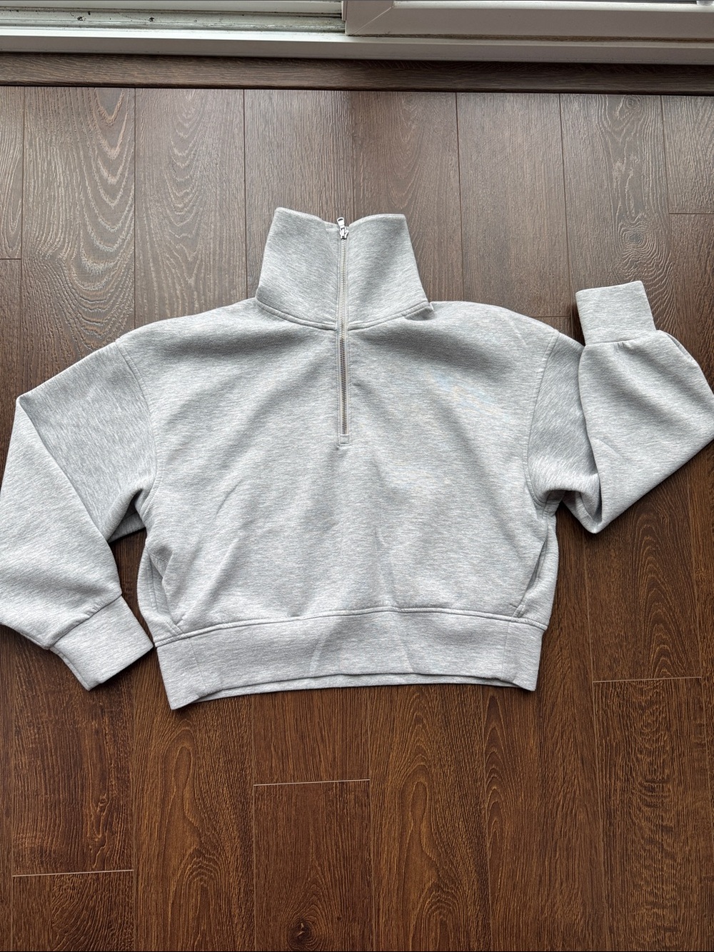 Old Navy Bounce Fleece Light Gray Half-Zip Sweatshirt